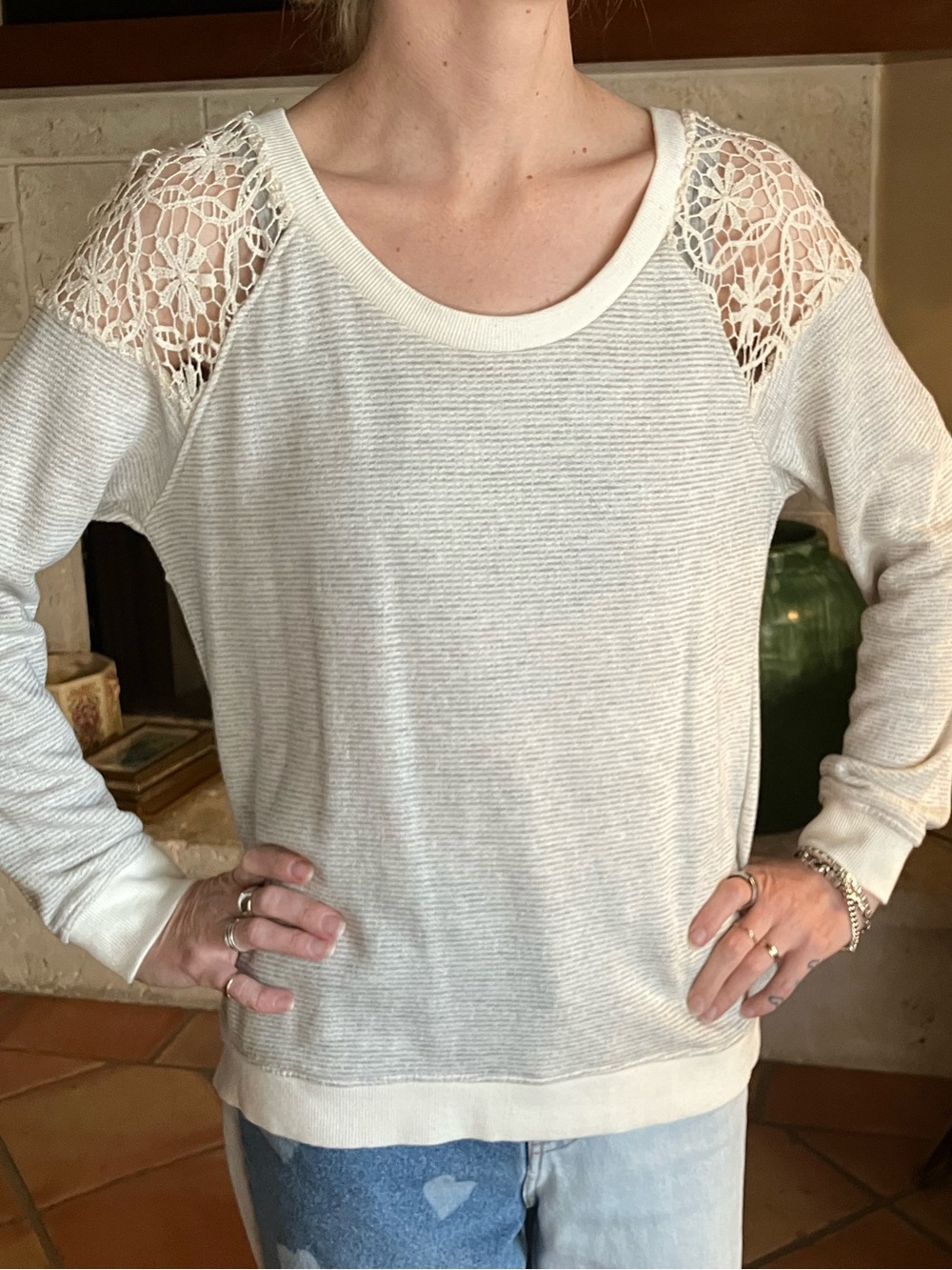 NWOT Women's Cream Lace Shoulder Top
NEVER WORN - Picture 3 of 15